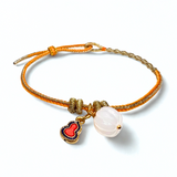 24K Gold Hetian Jade Bracelet (Calabash, Tangerine)