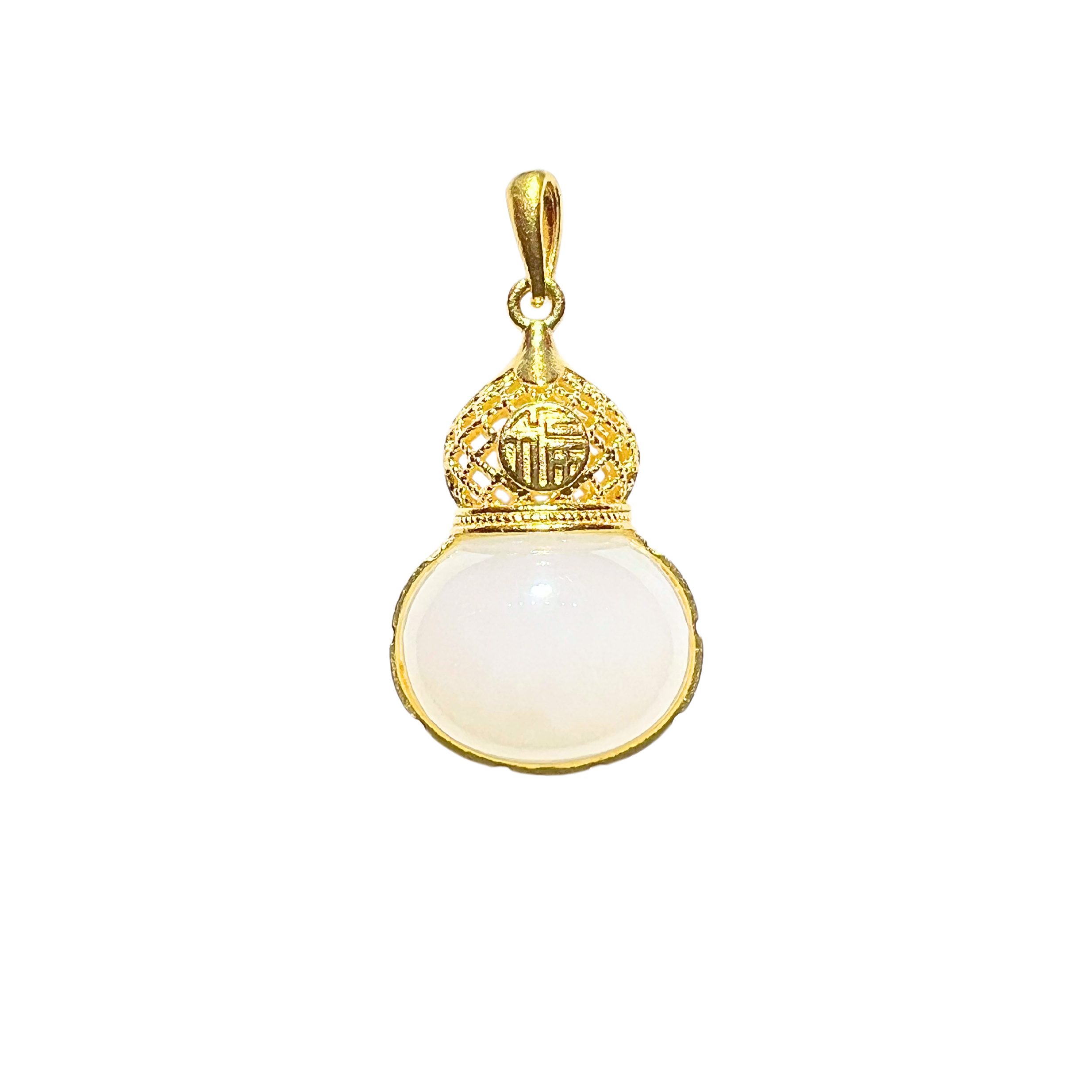 24K Hetian Jade Pendant (Calabash)