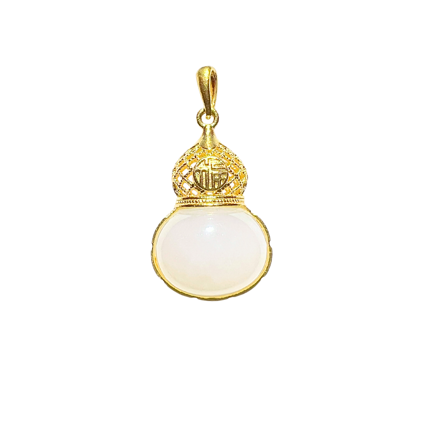 24K Hetian Jade Pendant (Calabash)