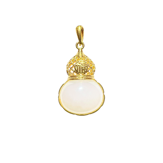 24K Hetian Jade Pendant (Calabash)