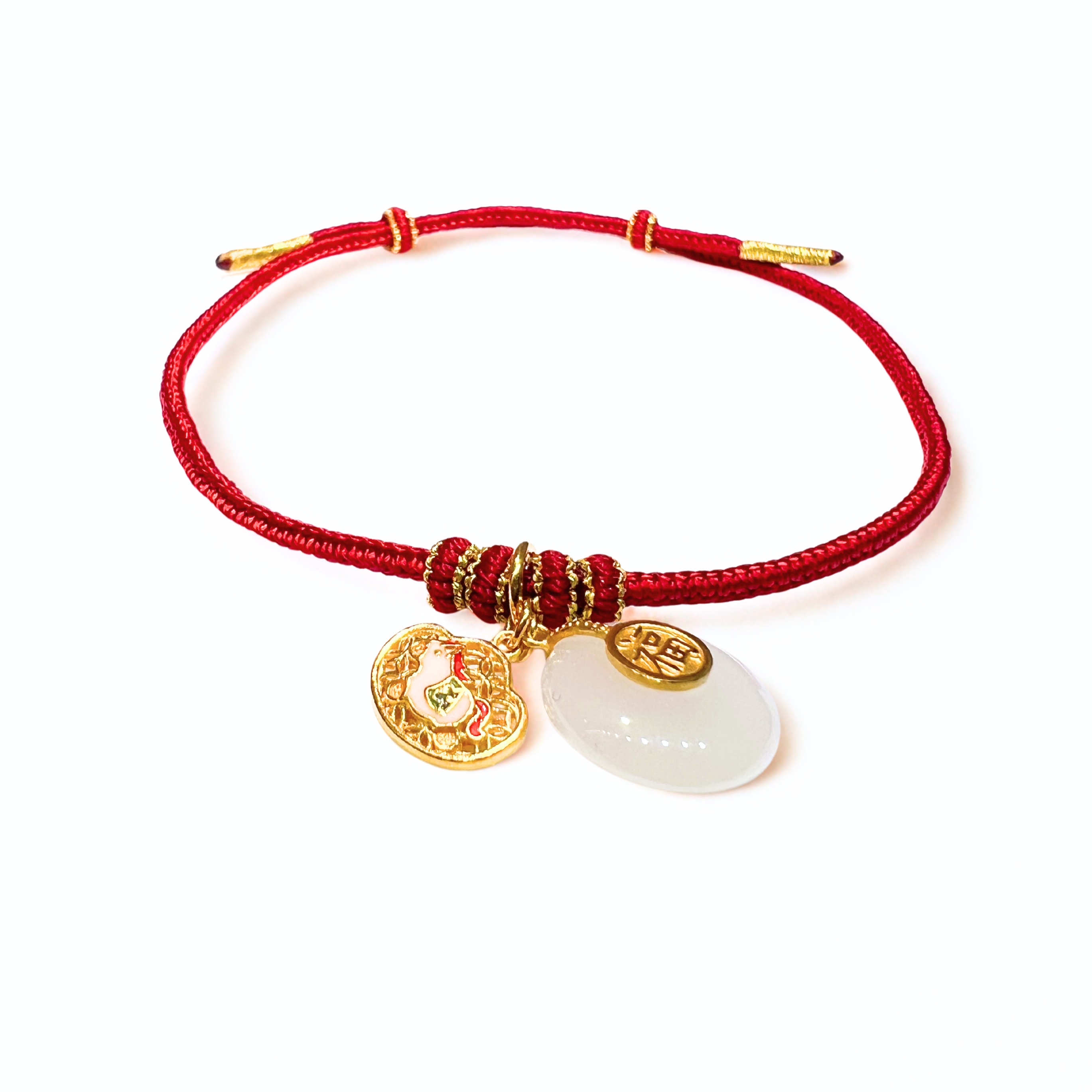 24K Gold Hetian Jade Bracelet Chinese Zodiac (Horse)