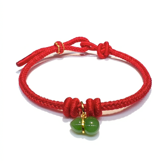 24K Gold Hetian Jade Gourd Bracelet