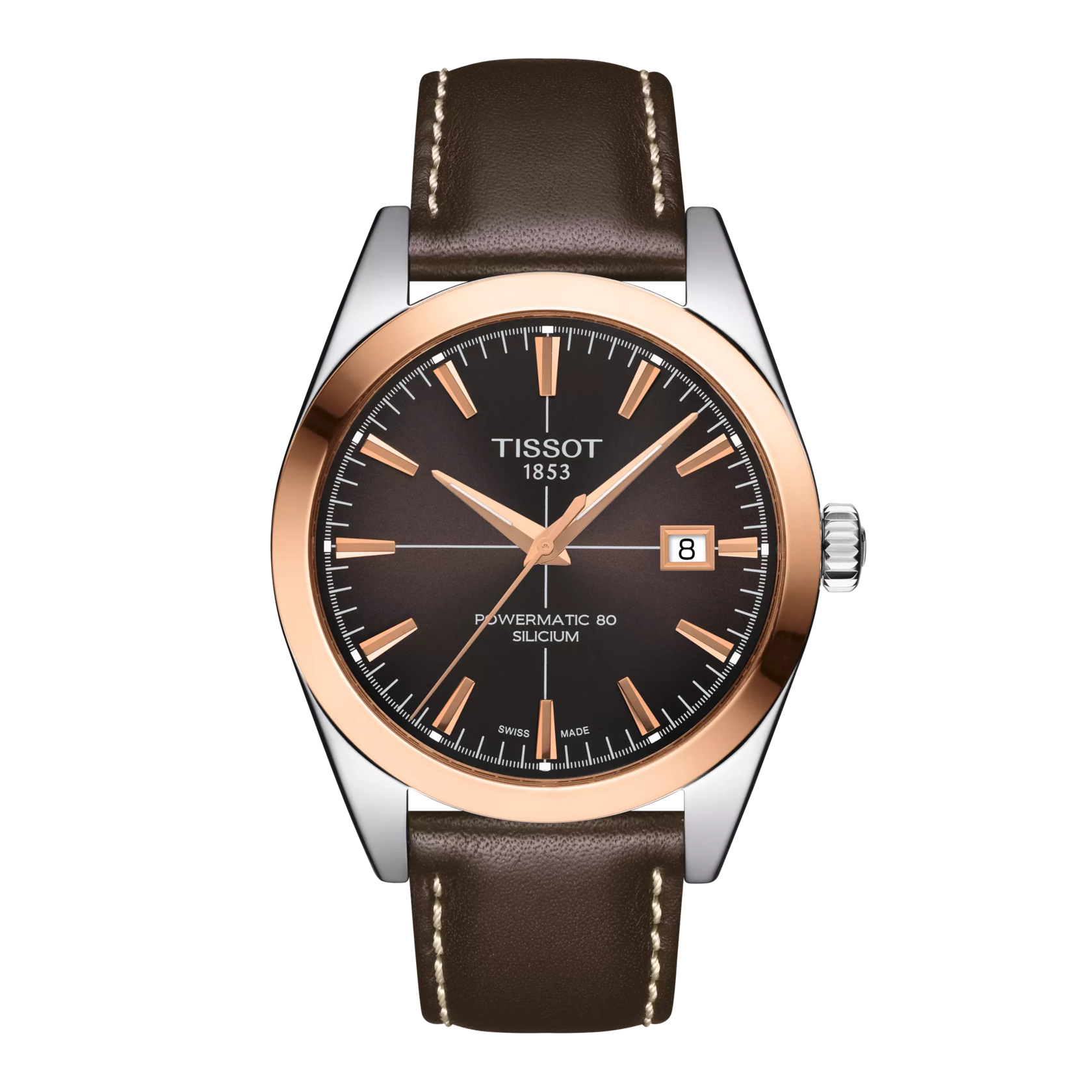 TISSOT GENTLEMAN POWERMATIC 80 SILICIUM SOLID 18K GOLD BEZEL T9274074629100