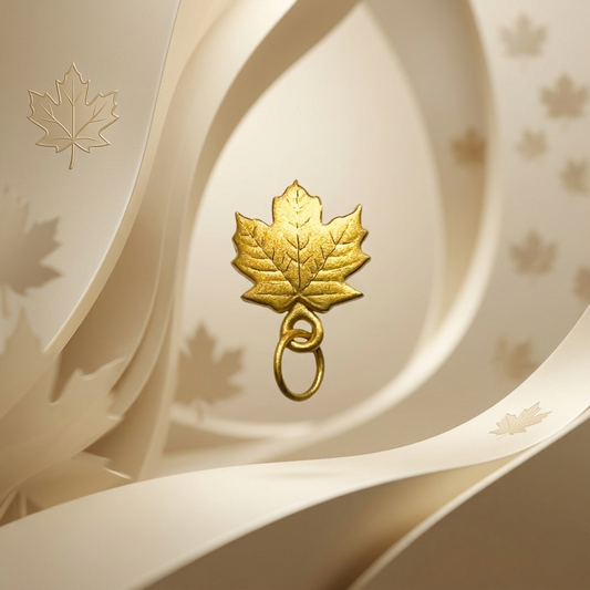 24K Gold Maple Leaf Charm