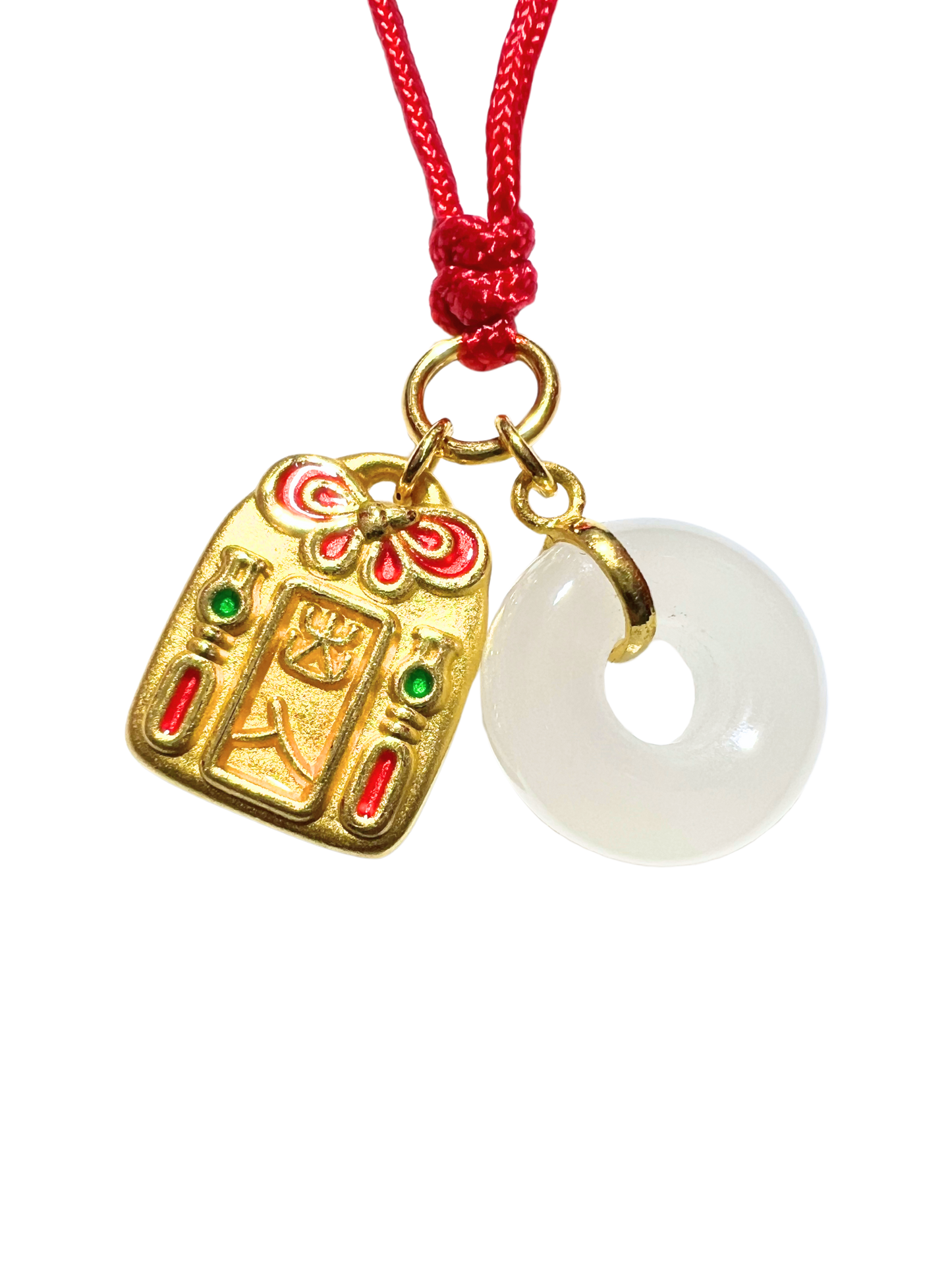 24K Hetian Jade Necklace (Peace Buckle)