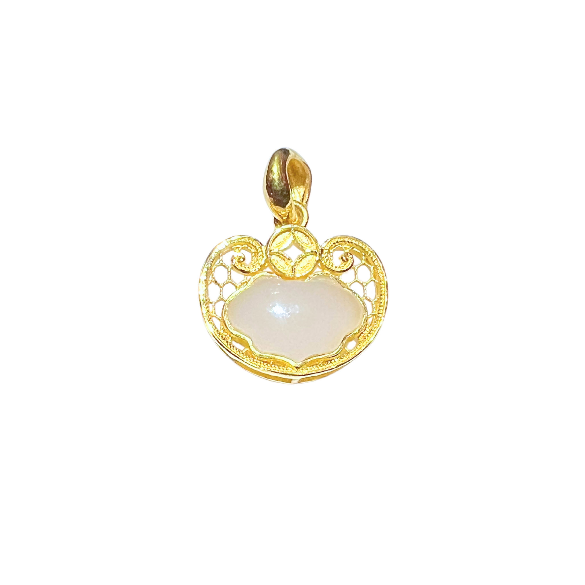 24K Hetian Jade Pendant (Auspicious Cloud)