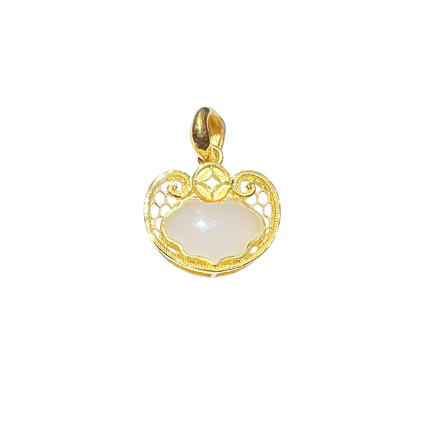 24K Hetian Jade Pendant (Auspicious Cloud)