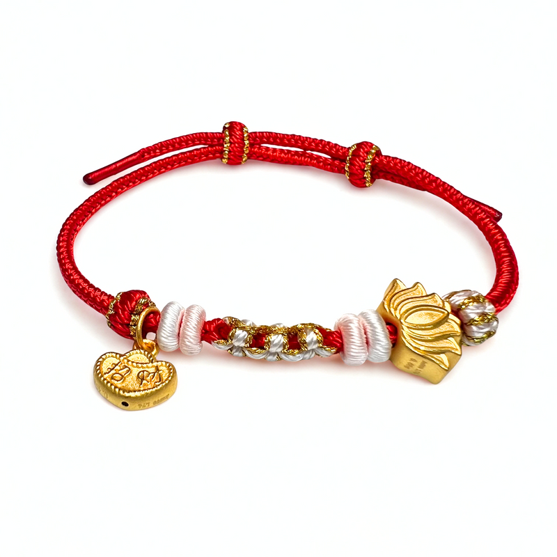 24K Gold Bracelet (Lotus, Sycee)