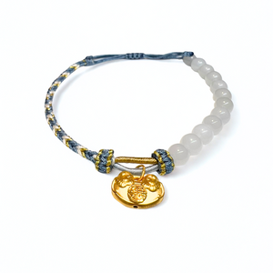 24 Gold Bracelet (Hetian Jade, lucky charm)