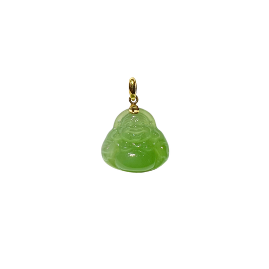 24K Hetian Jade Pendant (Laughing Buddha)