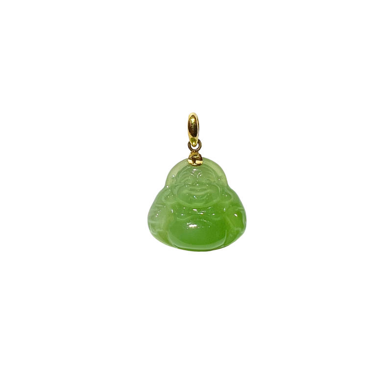 24K Hetian Jade Pendant (Laughing Buddha)