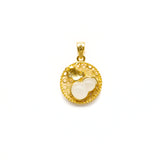 24K Gold Hetian Jade Calabash Pendant
