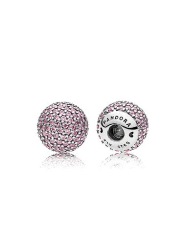 PANDORA CHARM Open Bangle End Caps with Purple Pave CZ(RETIRED) - 796481CFP