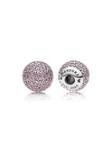 PANDORA CHARM Open Bangle End Caps with Purple Pave CZ(RETIRED) - 796481CFP
