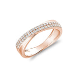 Crossover Pave Diamond Ring