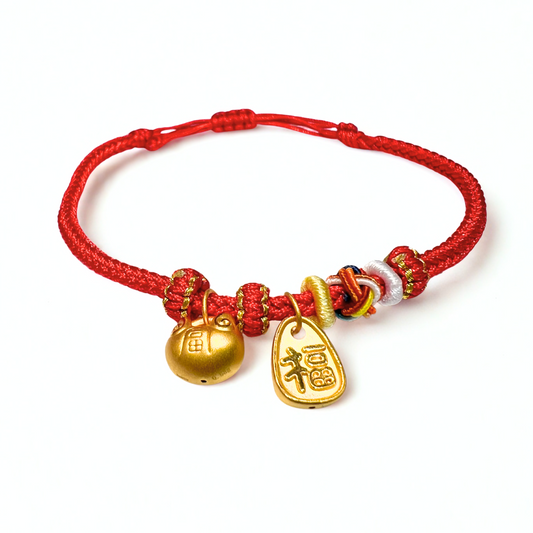 24K Gold Bracelet (Money bag, Lucky charm)