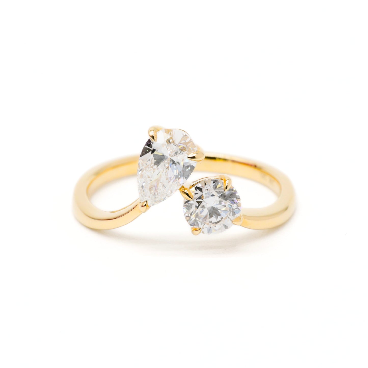 Toi et Moi Pear & Round Lab Grown Diamonds Ring