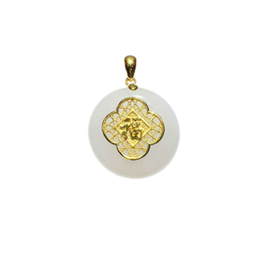 24K Hetian Jade Pendant (Peace buckle)