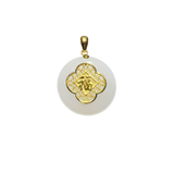 24K Hetian Jade Pendant (Peace buckle)