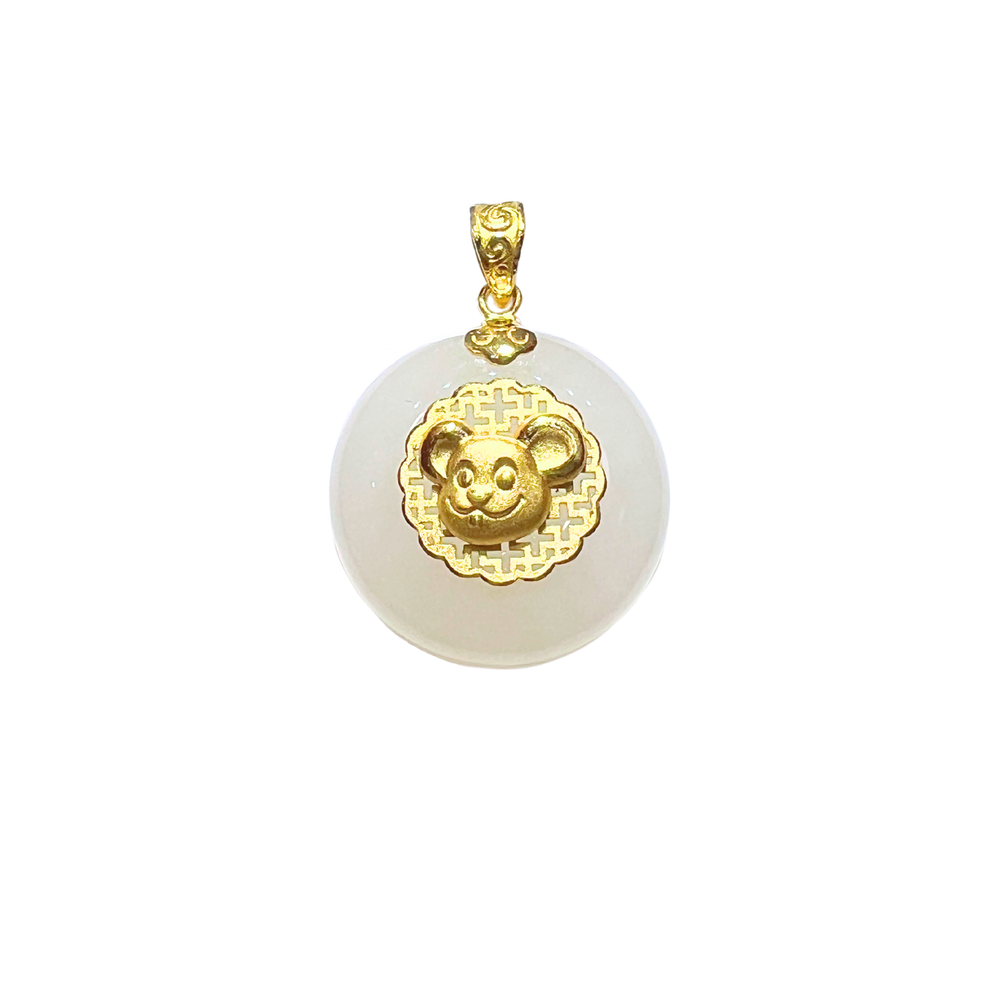 24k Hetian Jade Zodiac Pendant (Rat)