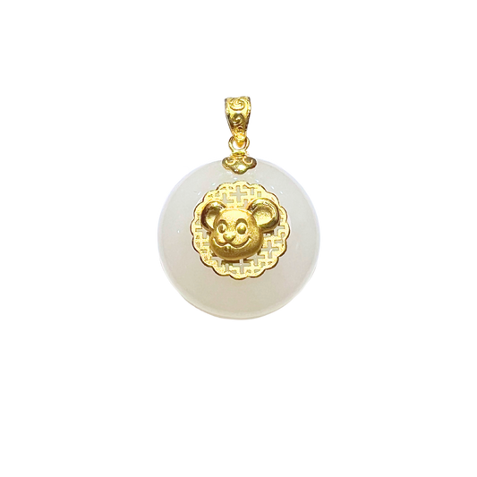 24k Hetian Jade Zodiac Pendant (Rat)