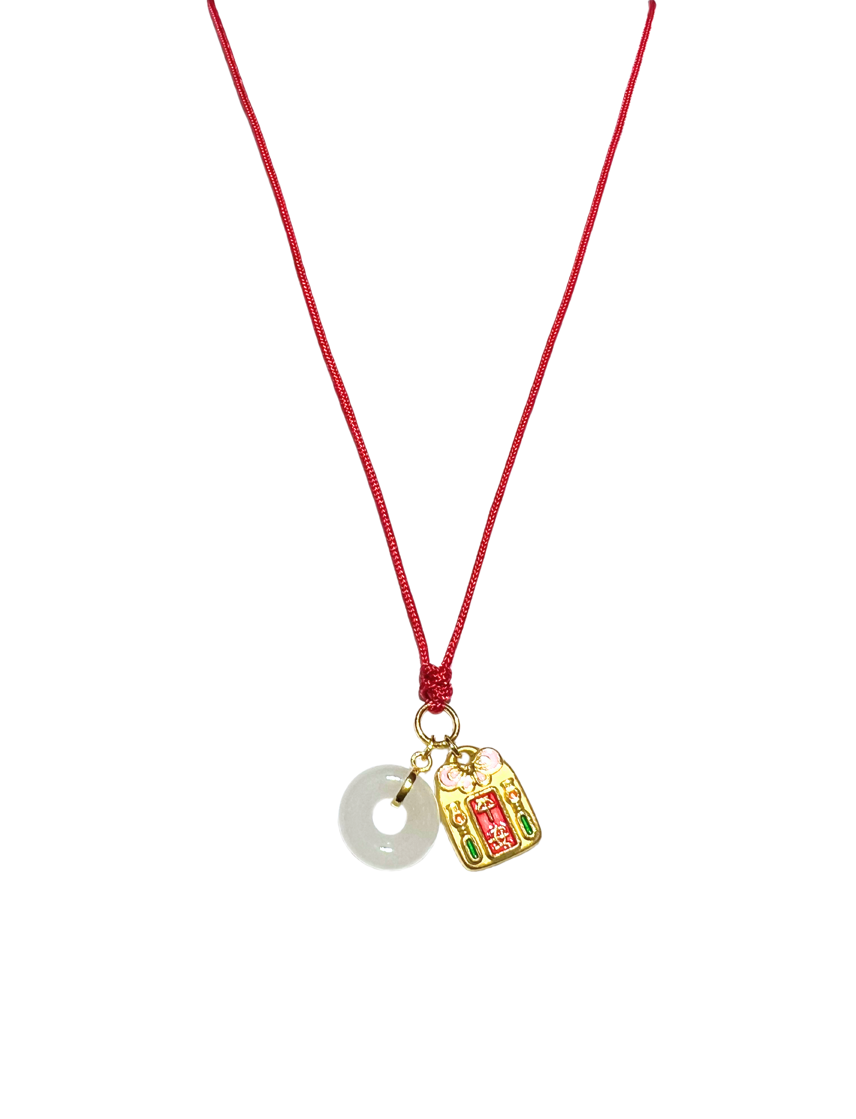 24K Hetian Jade Necklace (Peace Buckle)