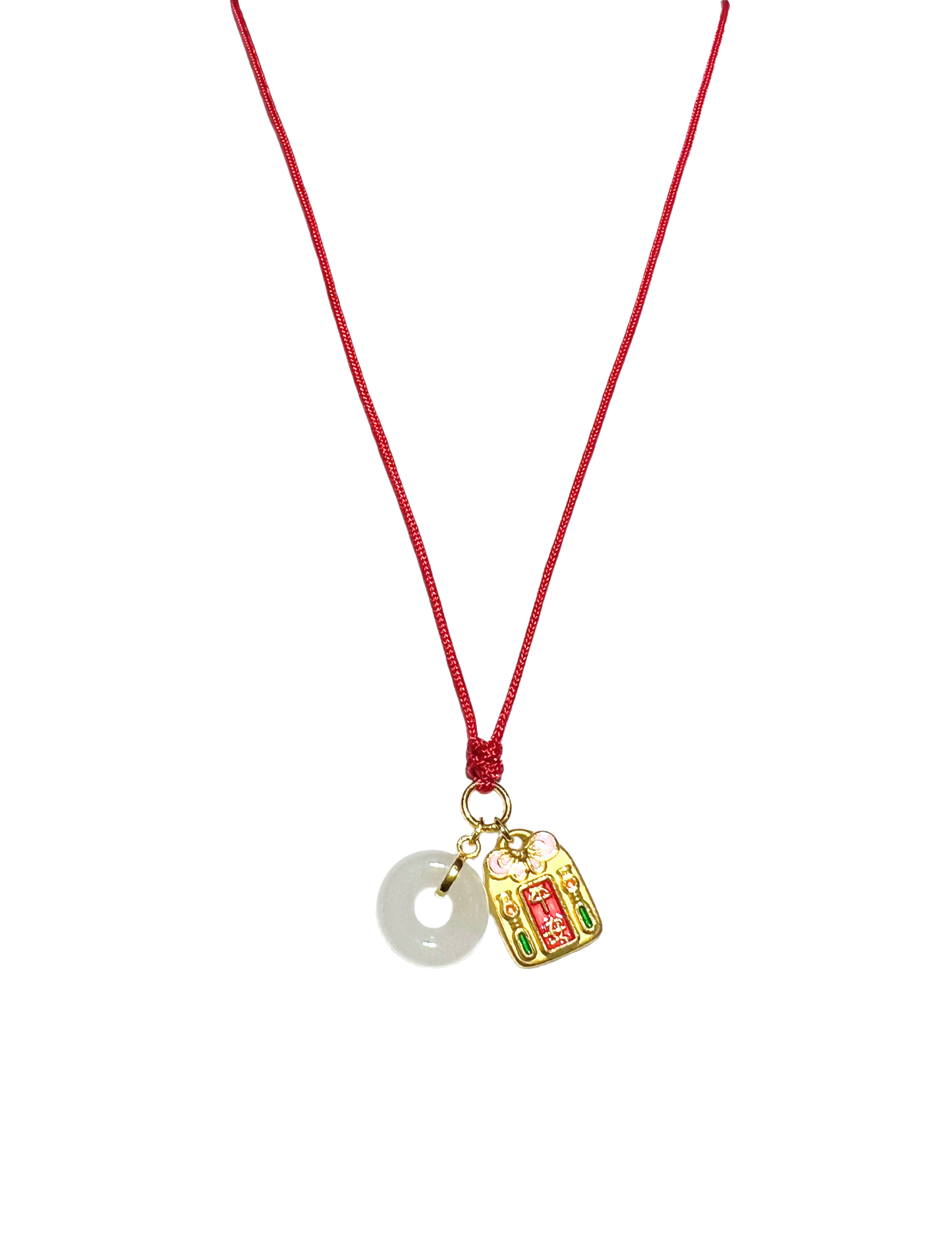 24K Hetian Jade Necklace (Peace Buckle)