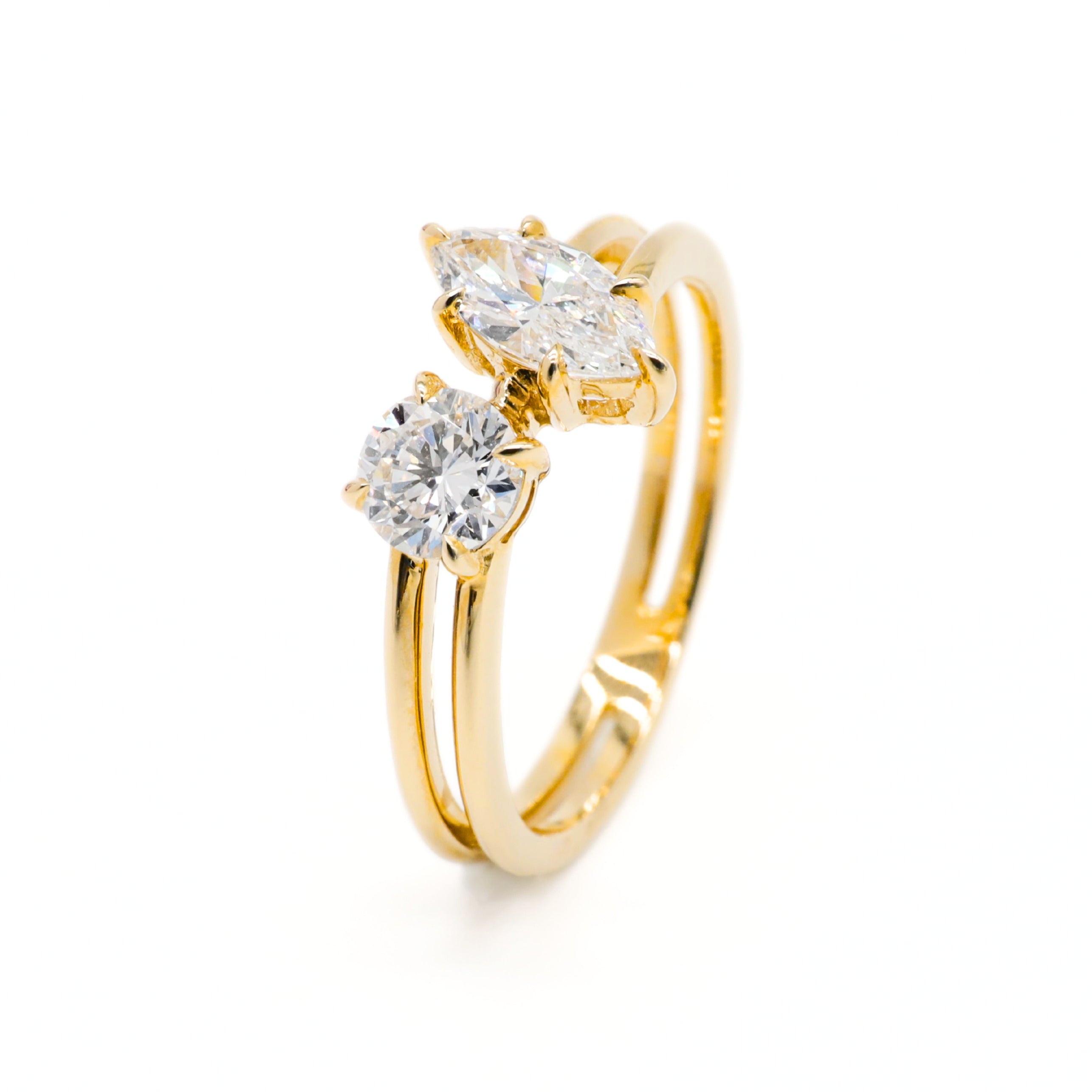 Toi et Moi Round & Marquise Lab Grown Diamonds Ring