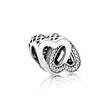 PANDORA Interlocked hearts silver charm with clear CZ-791880CZ(RETIRED)