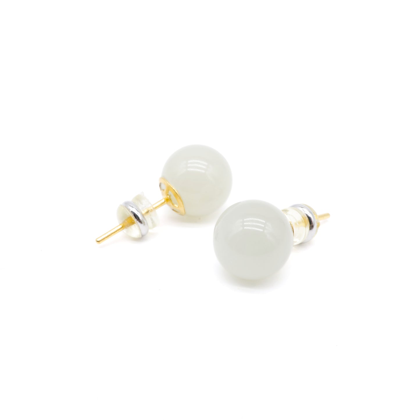 24K Gold Hetian Jade Earring