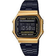 CASIO VINTAGE DIGITAL WATCH IN BLACK AND GOLD A168WEGB-1BVT