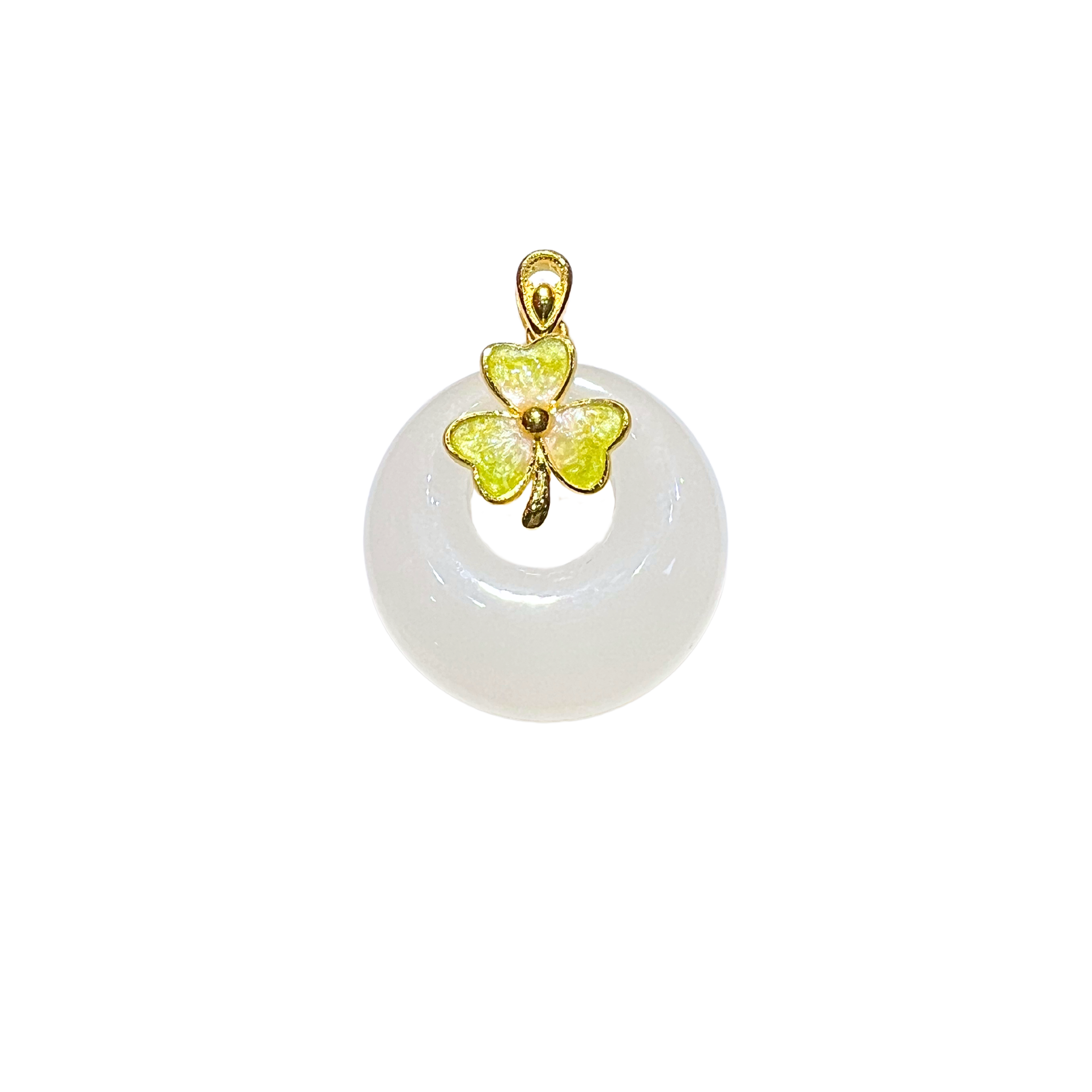 24K Hetian Jade Pendant (Peace buckle)