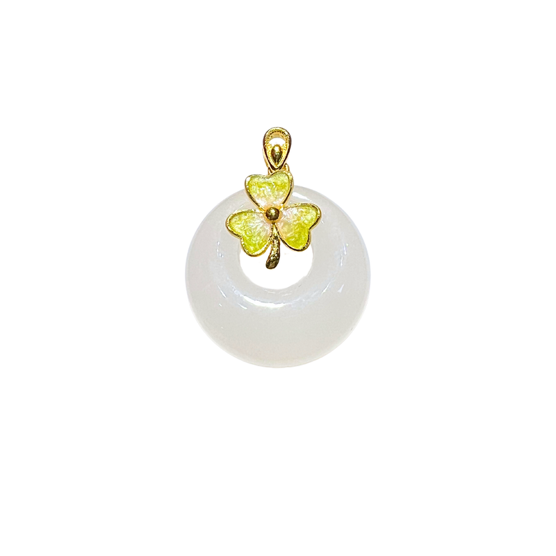 24K Hetian Jade Pendant (Peace buckle)