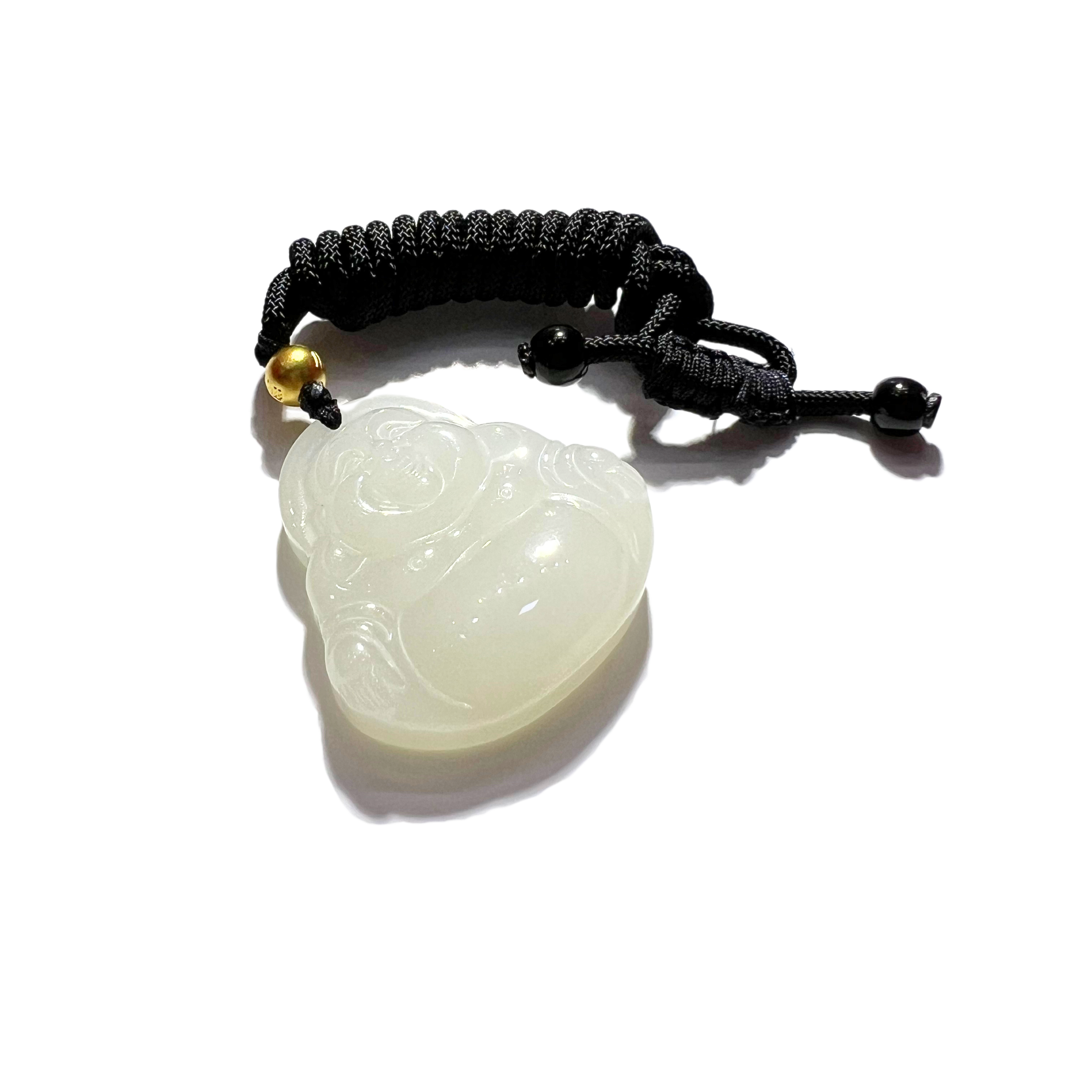 24K Hetian Jade Necklace (Laughing Buddha)