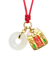 24K Hetian Jade Necklace (Peace Buckle)