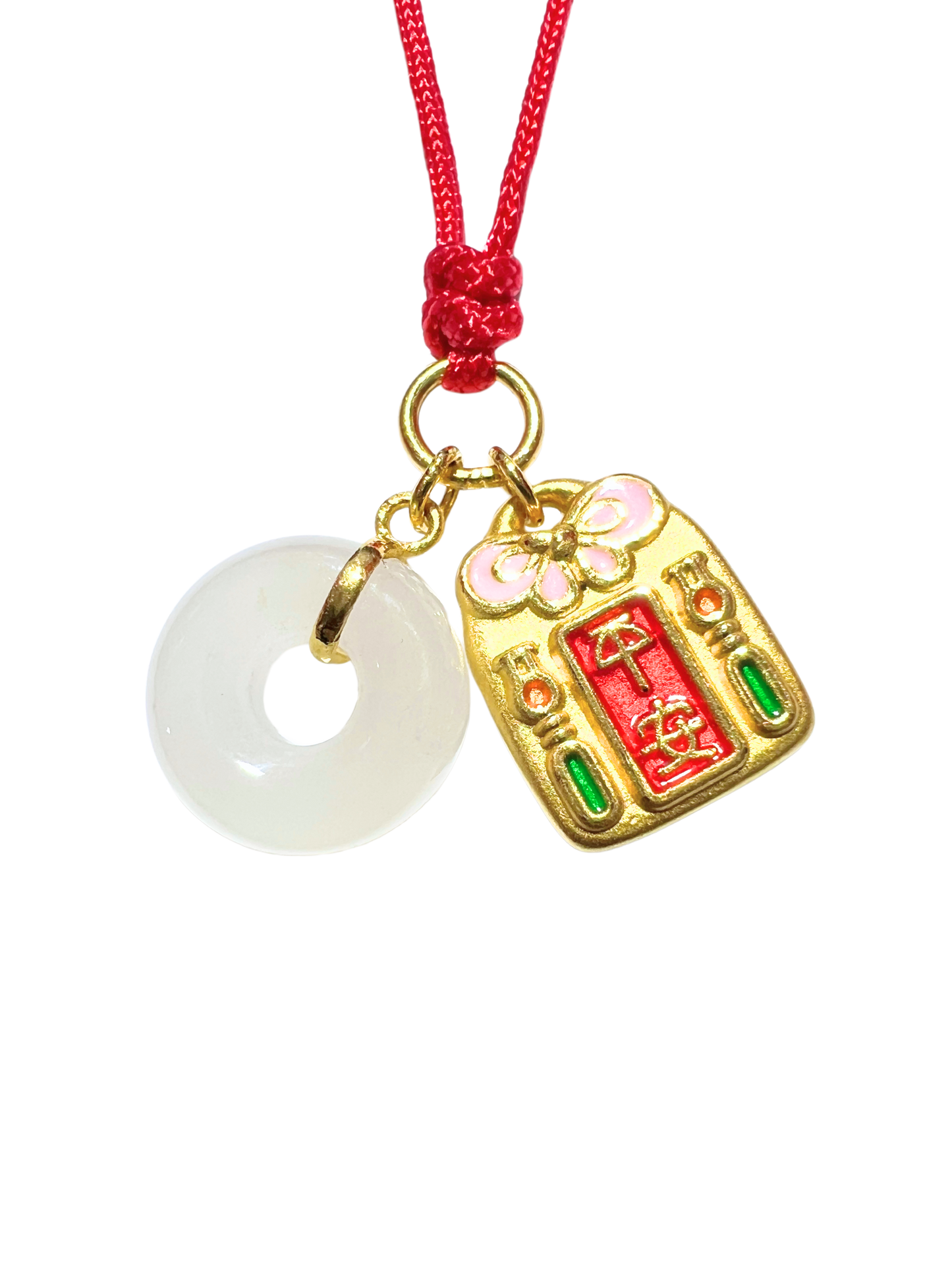 24K Hetian Jade Necklace (Peace Buckle)