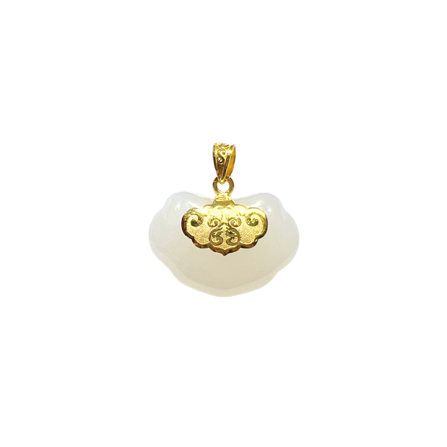 24K Hetian Jade Pendant (Auspicious Cloud)