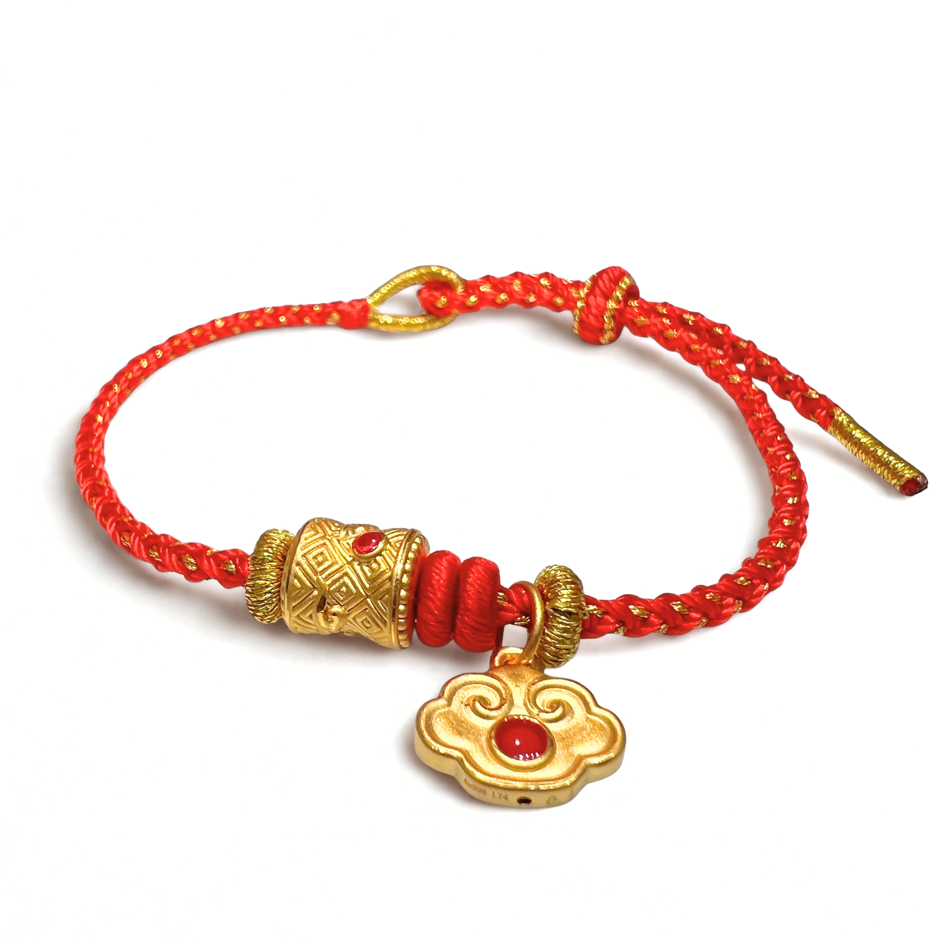 24K Gold Bracelet (auspicious cloud, Lucky Charm)