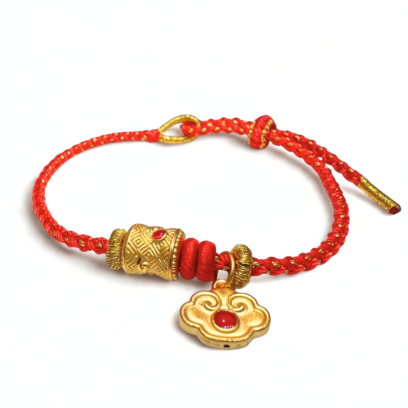 24K Gold Bracelet (auspicious cloud, Lucky Charm)