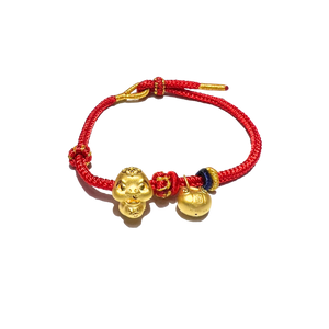 24 Gold Bracelet Chinese Zodiac(Snake, Money bag)