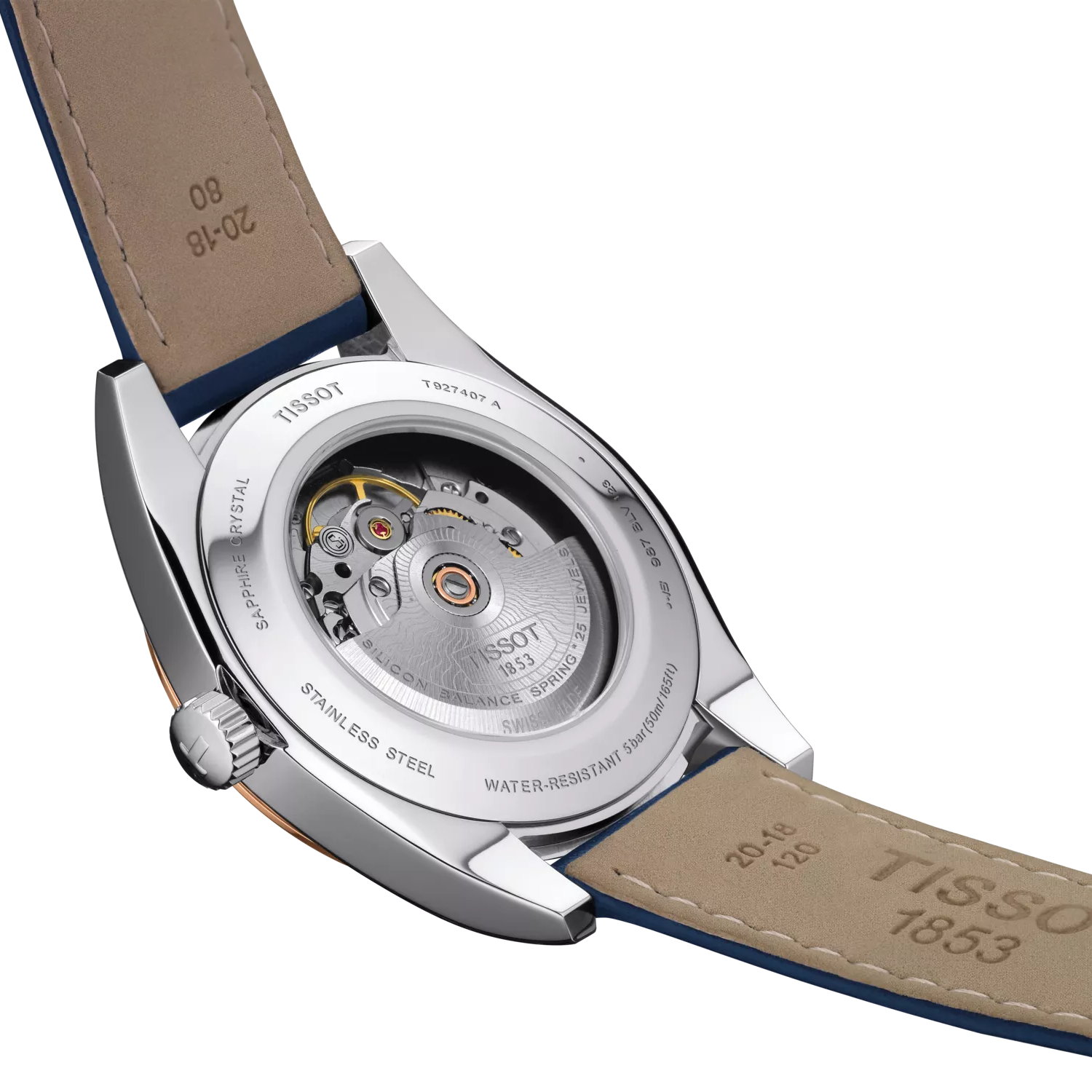 Tissot Gentleman Powermatic 80 Silicium Solid 18K Gold bezel T9274074604100