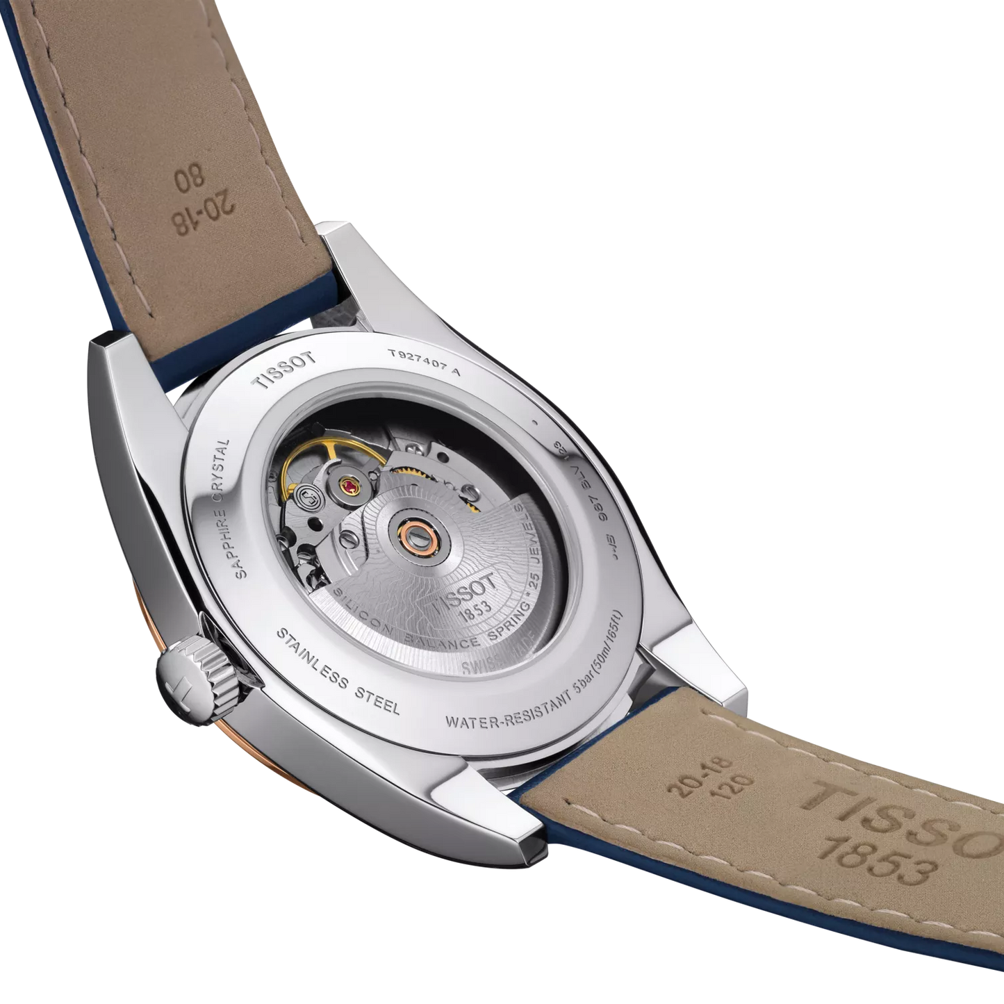 Tissot Gentleman Powermatic 80 Silicium Solid 18K Gold bezel T9274074604100