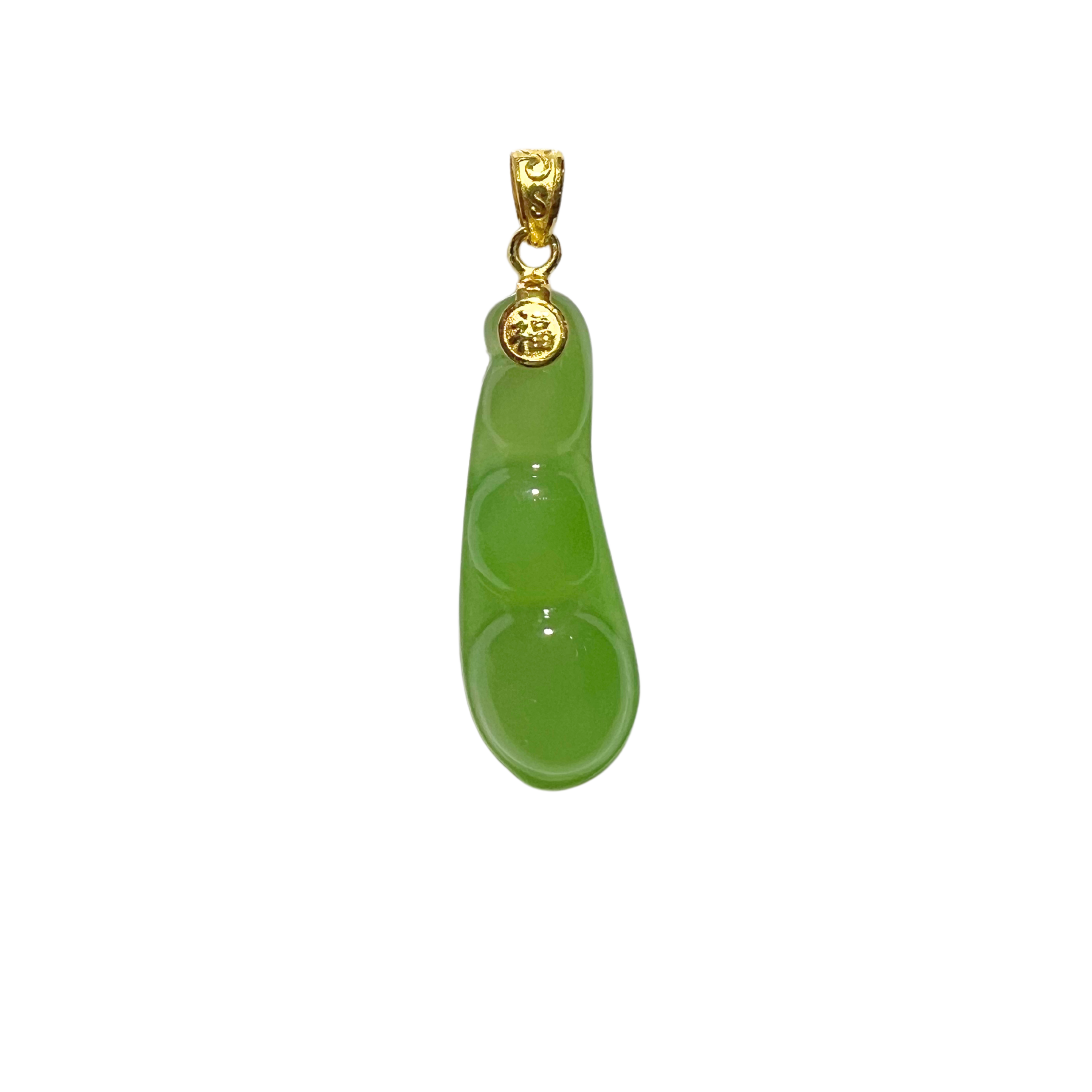 24K Hetian Jade Pendant (Bean)