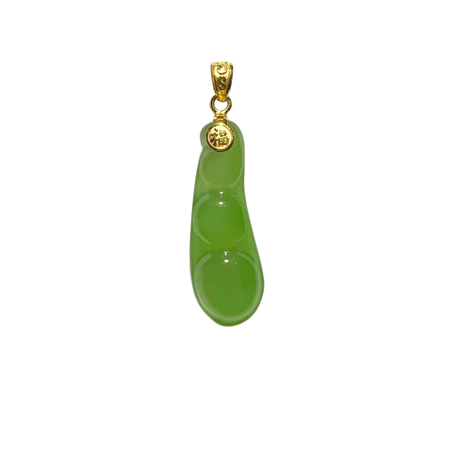 24K Hetian Jade Pendant (Bean)