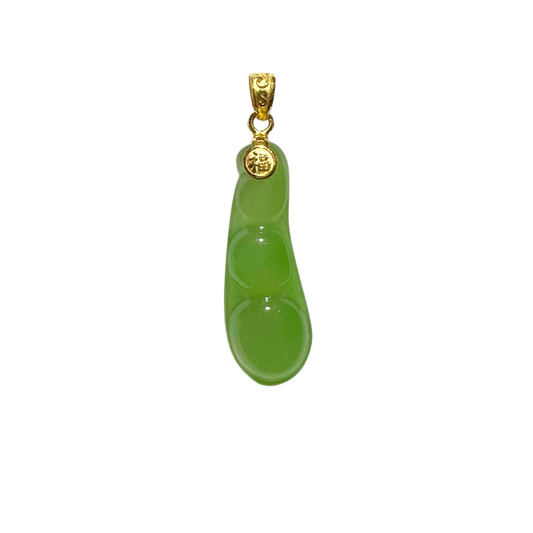 24K Hetian Jade Pendant (Bean)