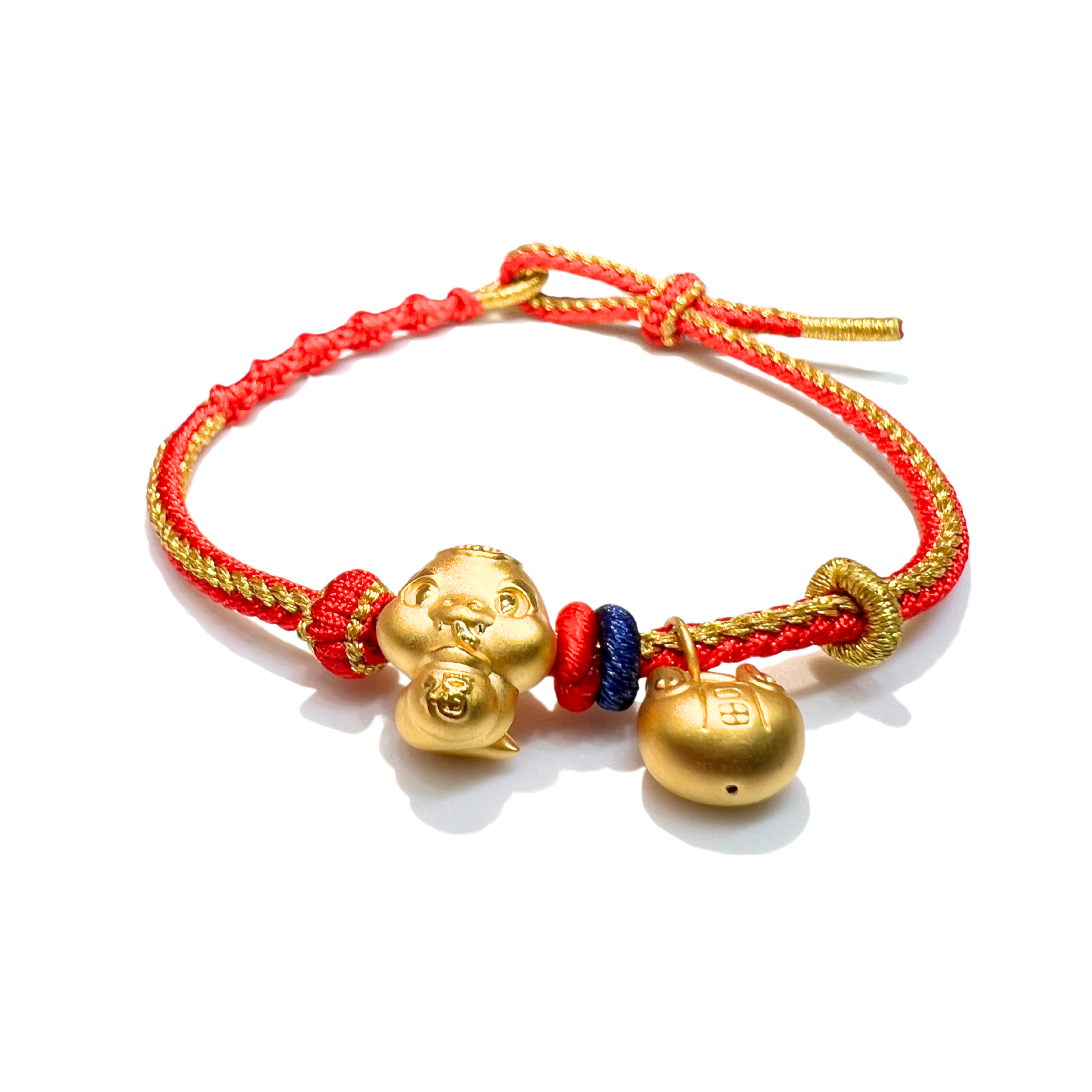 24K Gold Bracelet Chinese Zodiac(Snake, Money bag)