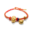 24K Gold Bracelet Chinese Zodiac(Snake, Money bag)