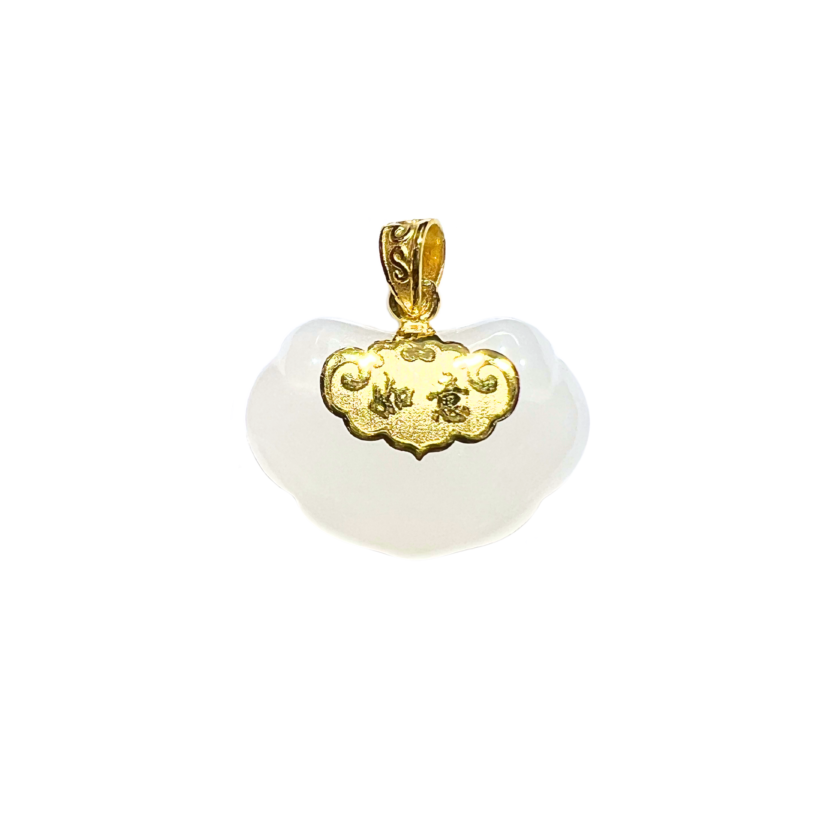 24K Hetian Jade Pendant (Auspicious Cloud)