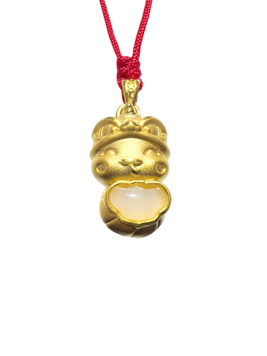 24K Hetian Jade Necklace (Lion Dance Snake)