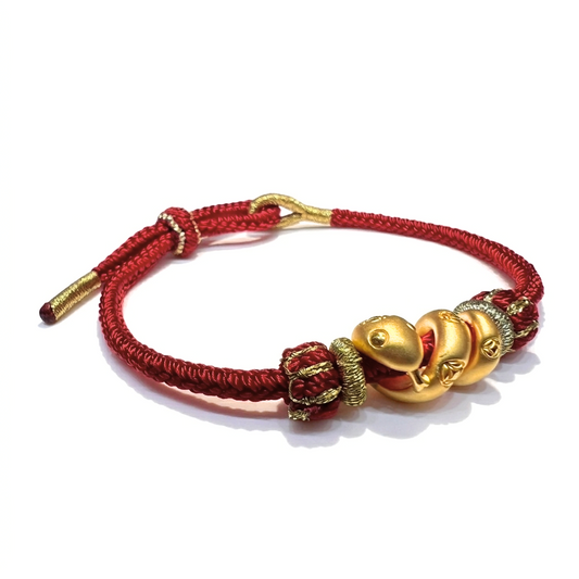 24K Gold Zodiac Snake Bracelet